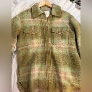 Wilfred Free Olive and Cream Wool Button Jacket